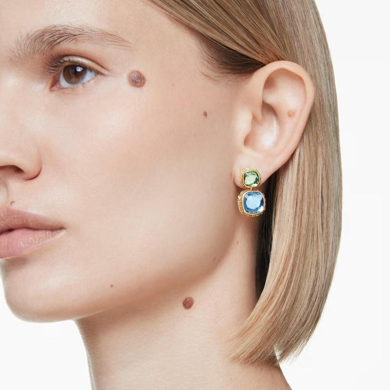 Swarovski Chroma Twist Reversible Drop Cushion Cut Earrings