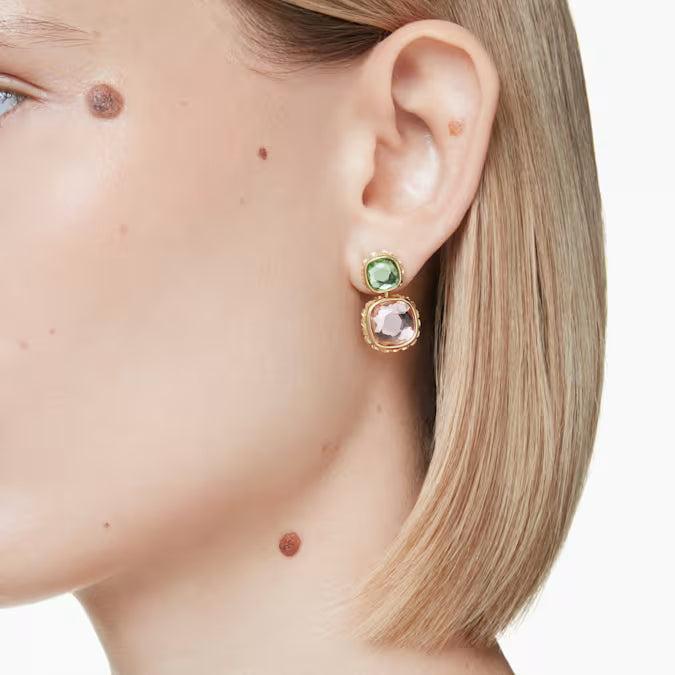 Swarovski Chroma Twist Reversible Drop Cushion Cut Earrings