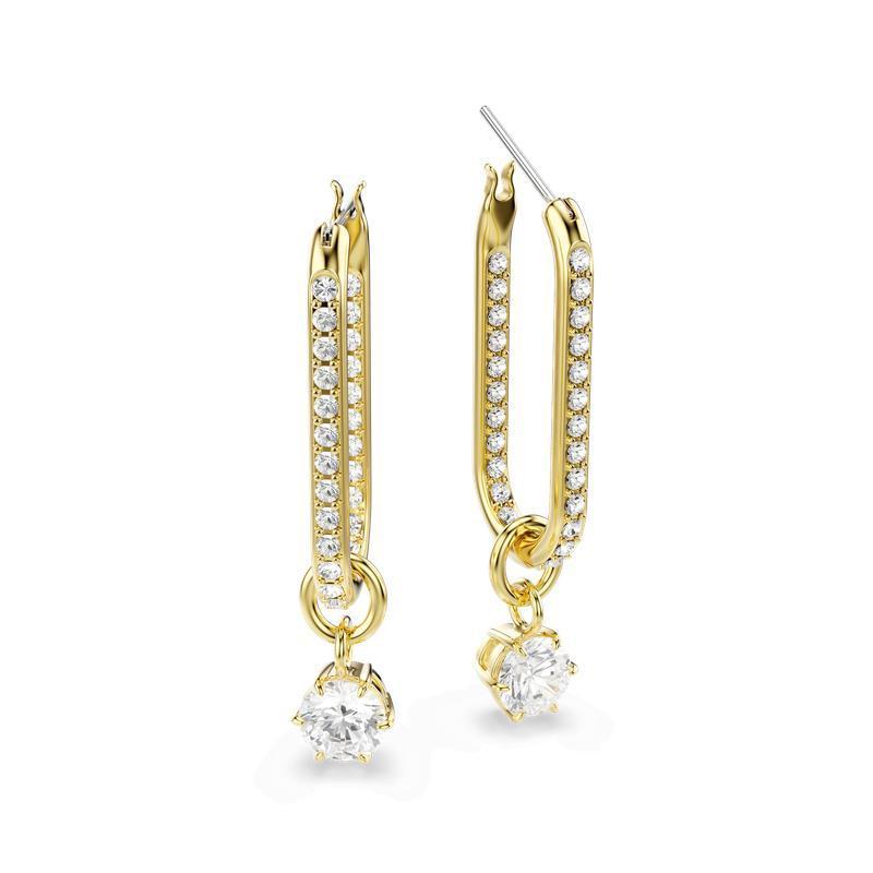 Swarovski Constella Round Cut White Gold-Plated Drop Earrings