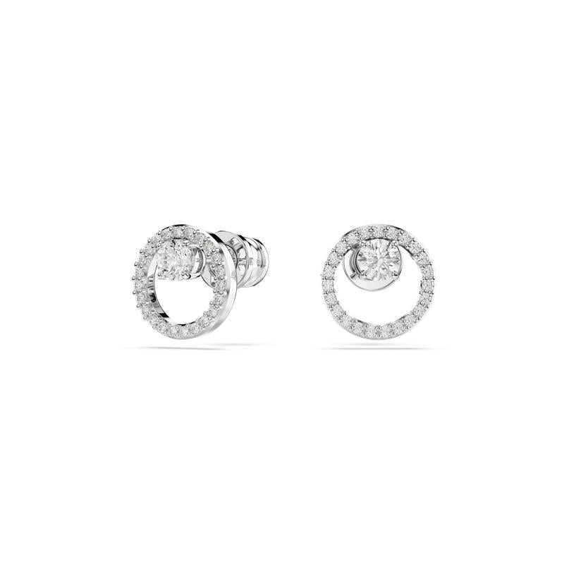 Swarovski Constella Round Cut White Rhodium Plated Stud Earrings