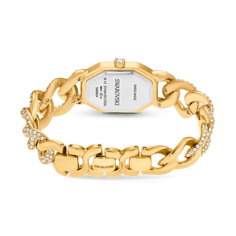 Swarovski Dextera Chain Crystal Bracelet Gold Tone Swiss Made Watch