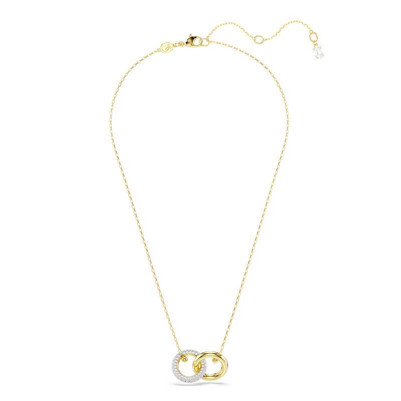 Swarovski Dextera Interlocking Loop Pavé White Gold-Plated Pendant