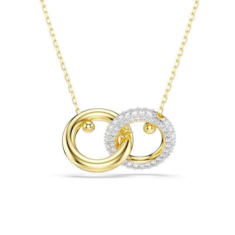 Swarovski Dextera Interlocking Loop Pavé White Gold-Plated Pendant