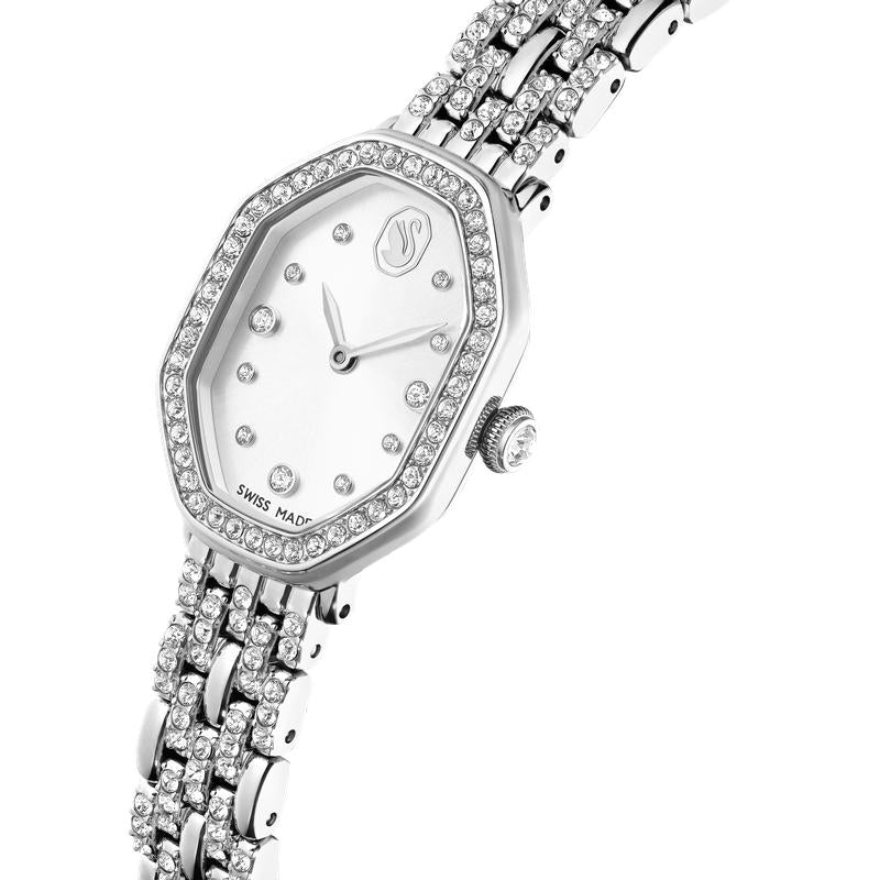Swarovski Dextera Metal Bracelet Silver Tone Octagon Swiss Made Watch