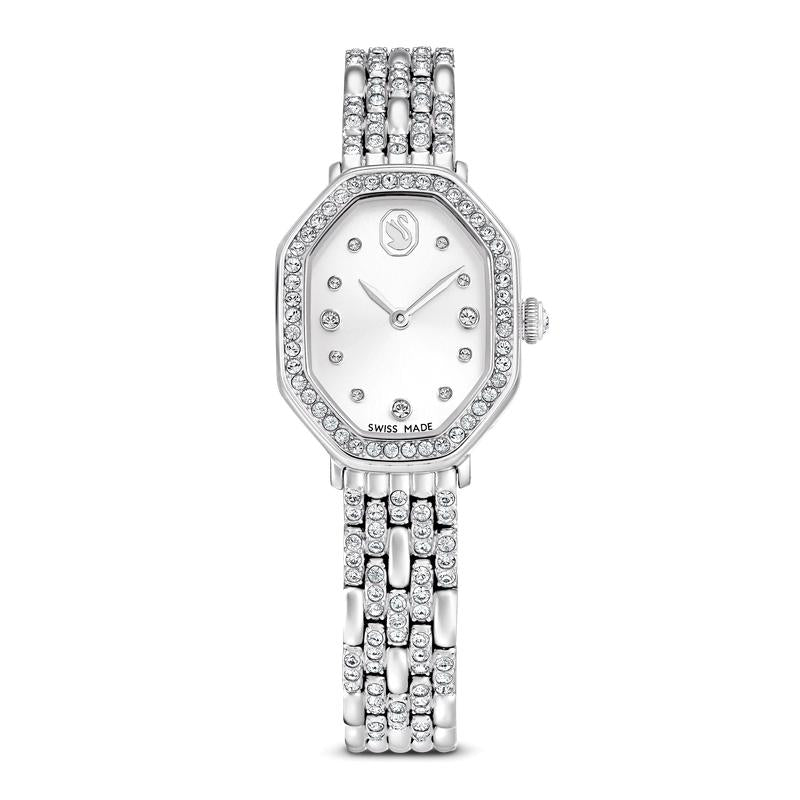 Swarovski Dextera Metal Bracelet Silver Tone Octagon Swiss Made Watch