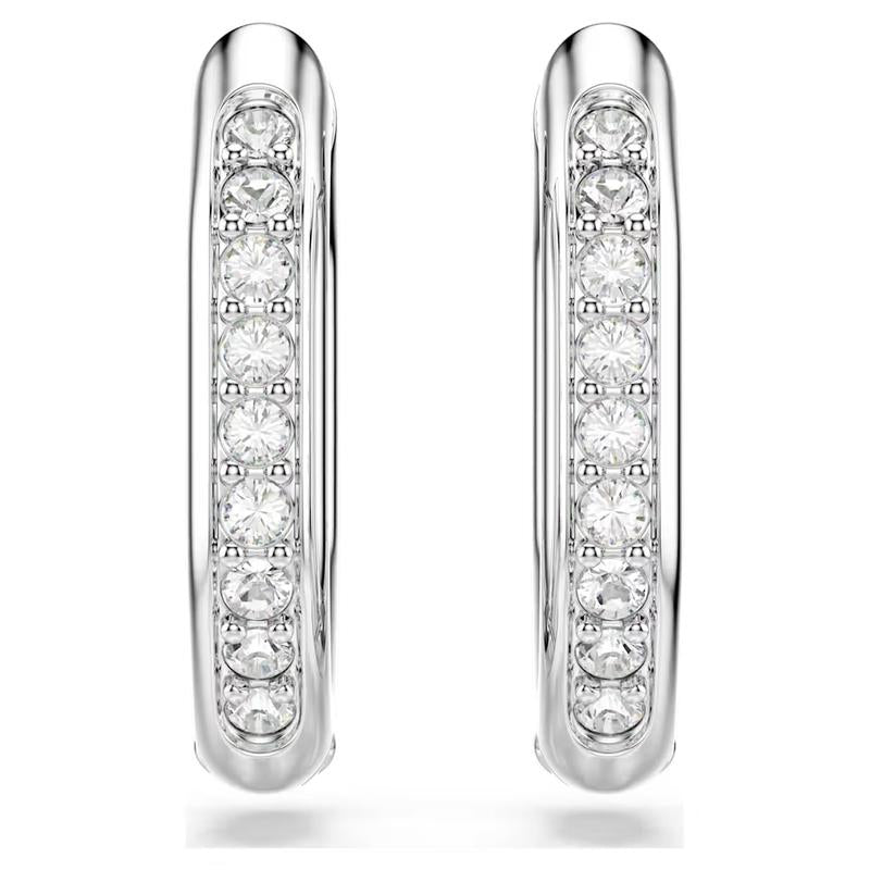 Swarovski Dextera Round Cut Hoop Silver-Tone Earrings