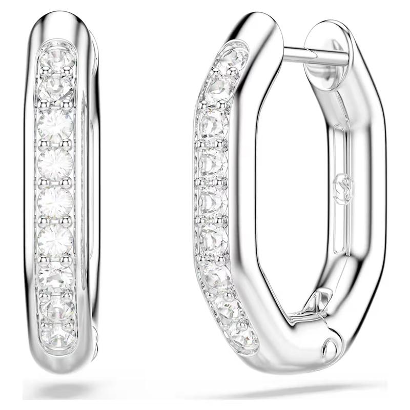Swarovski Dextera Round Cut Hoop Silver-Tone Earrings