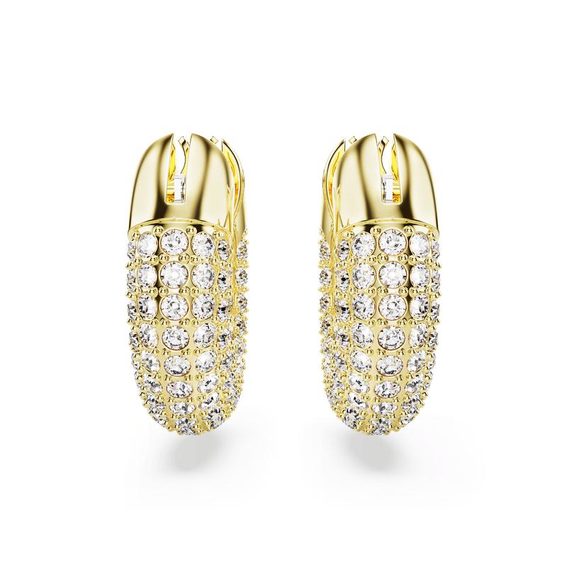 Swarovski Dextera Small White Gold Plated Hoop Earrings
