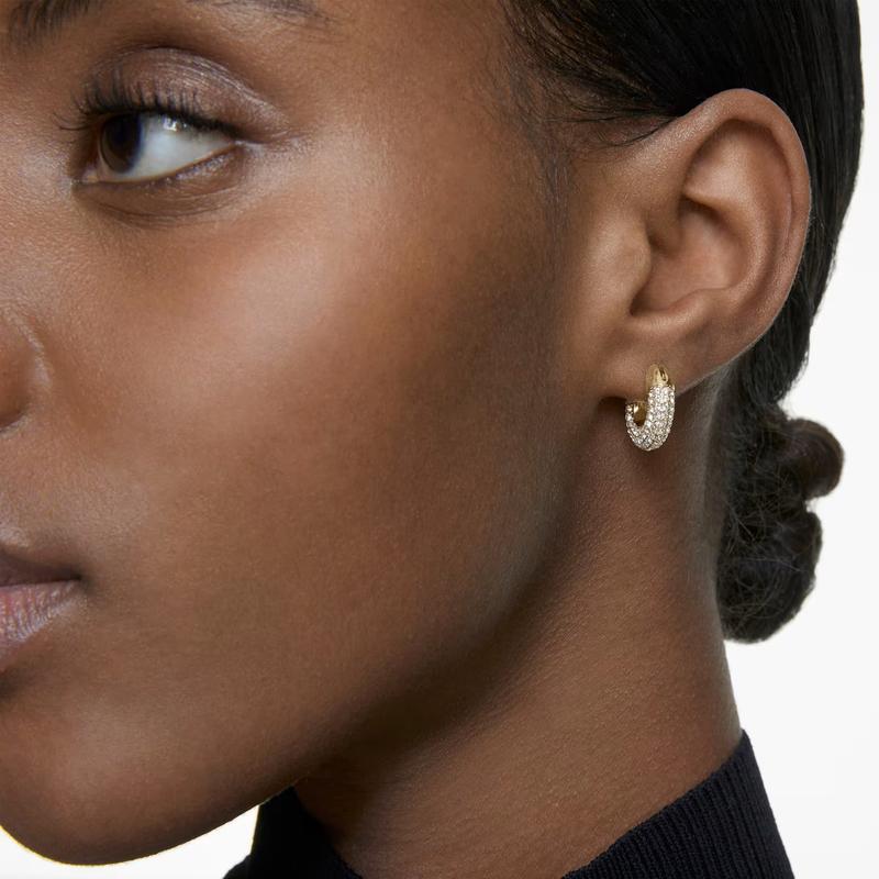 Swarovski Dextera Small White Gold Plated Hoop Earrings
