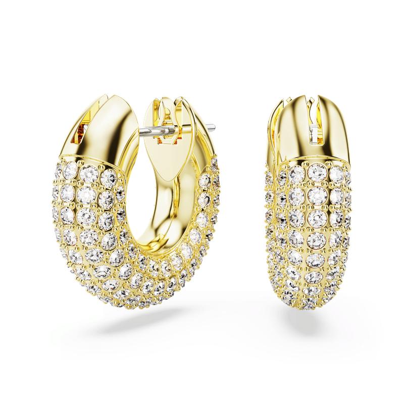 Swarovski Dextera Small White Gold Plated Hoop Earrings