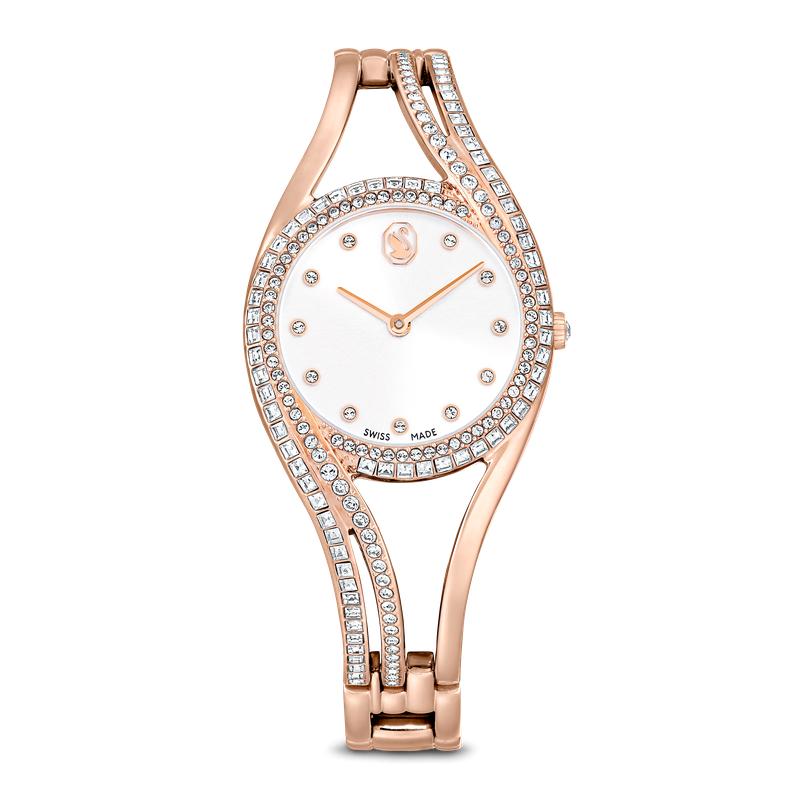 Swarovski Hyperbola Bangle Swiss Made Silver Tone Stainless Steel Watch