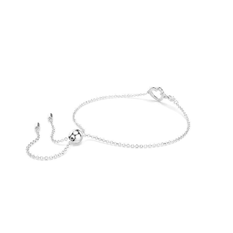 Swarovski Hyperbola Infinity and Heart White Rhodium Plated Bracelet