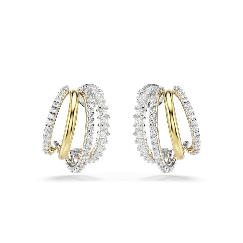 Swarovski Hyperbola Mini Mixed Metal Finish White Hoop Earrings