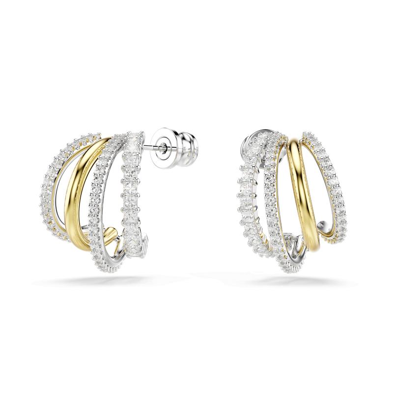 Swarovski Hyperbola Mini Mixed Metal Finish White Hoop Earrings