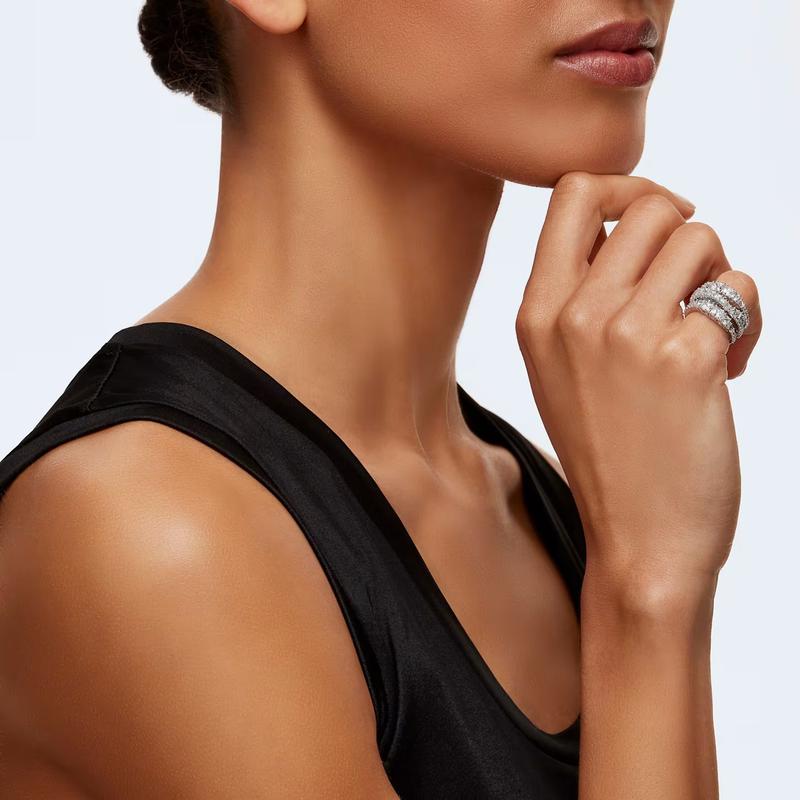 Swarovski Hyperbola Mixed Cuts White Rhodium Plated Ring