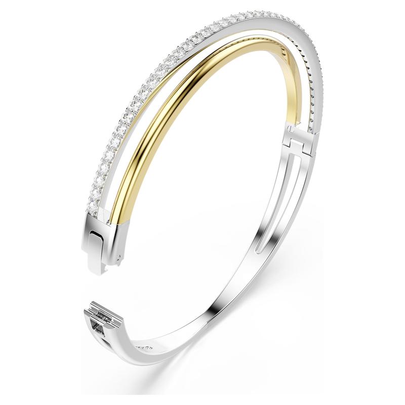 Swarovski Hyperbola Round Cut White Mixed Metal Finish Bangle
