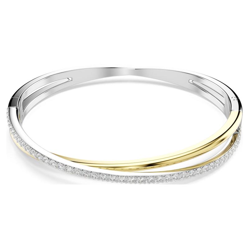 Swarovski Hyperbola Round Cut White Mixed Metal Finish Bangle