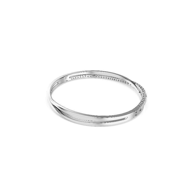 Swarovski Hyperbola Round Cut White Rhodium Plated Bangle