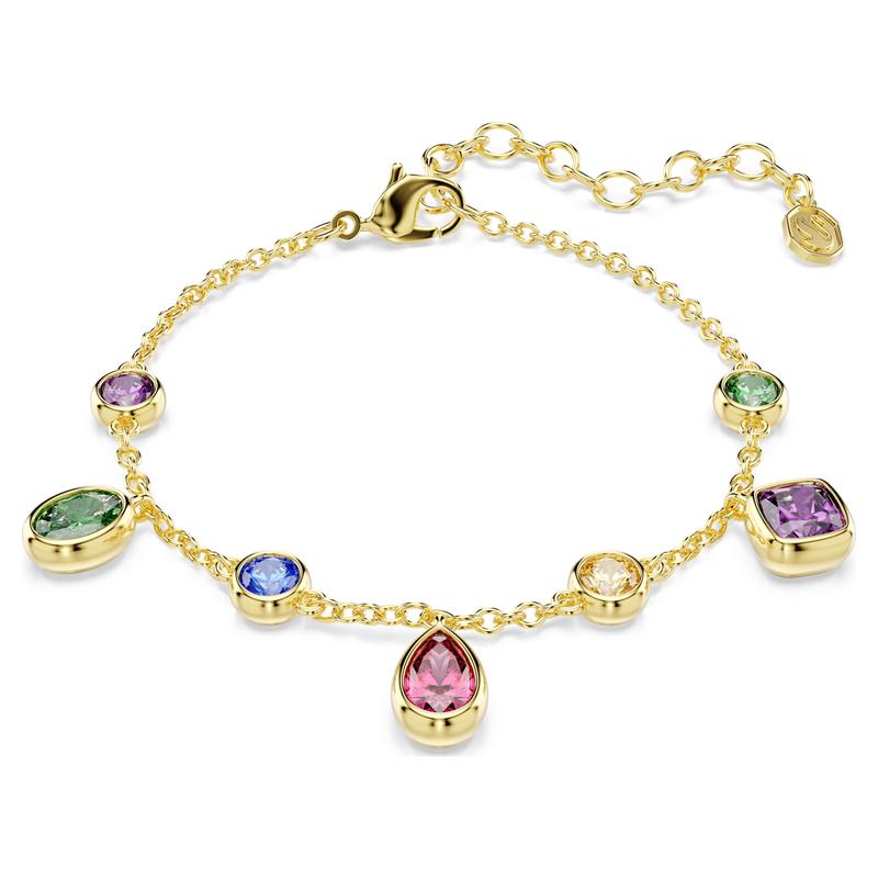 Swarovski Imber Multicolored Mixed Cuts 18K Gold Finish Bracelet