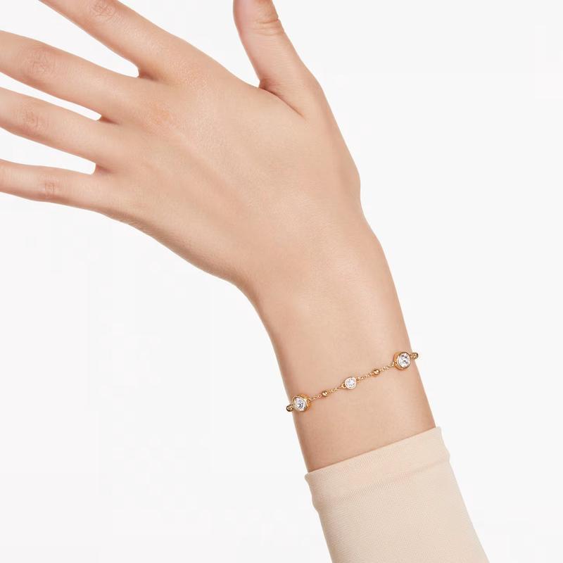 Swarovski Imber Round Cut Scattered Design White Gold-Plated Bracelet