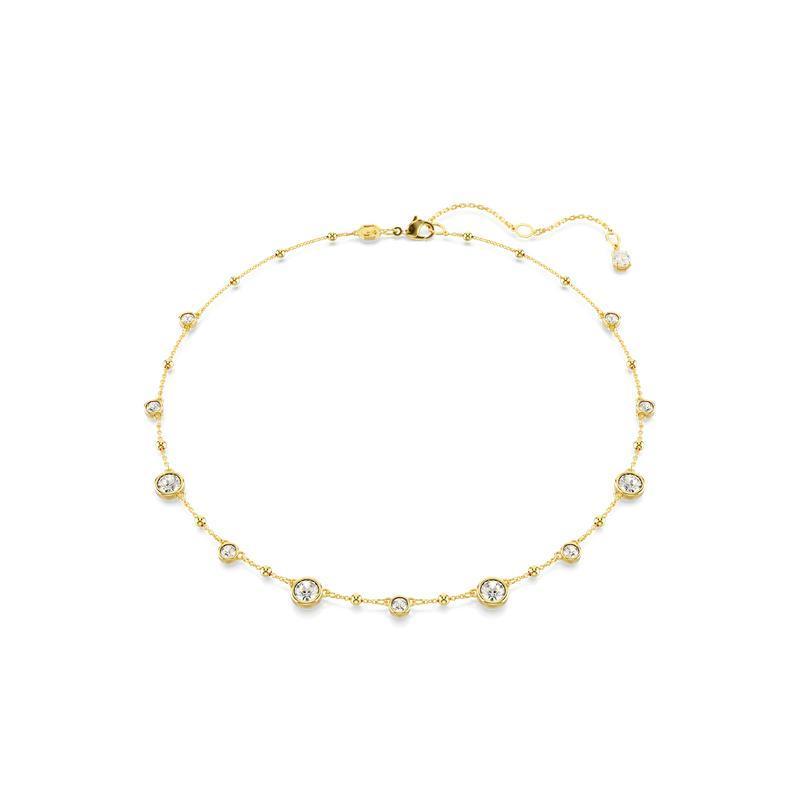 Swarovski Imber Scattered Round Cut White Gold-Plated Necklace