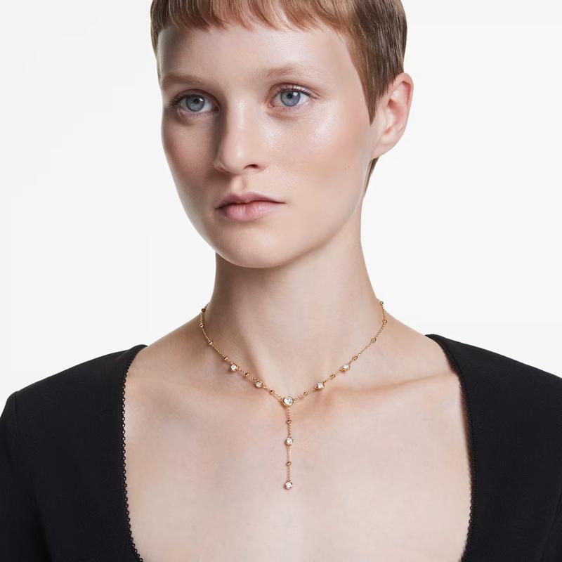 Swarovski Imber Y Round Cut White Gold Plated Necklace