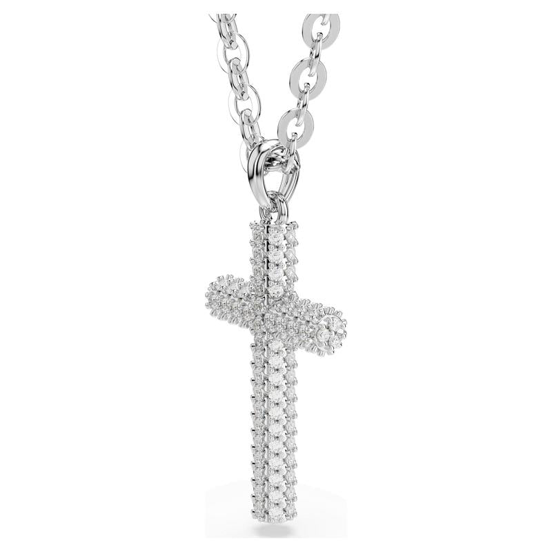 Swarovski Insigne Pavé Cross White Rhodium Pendant Necklace