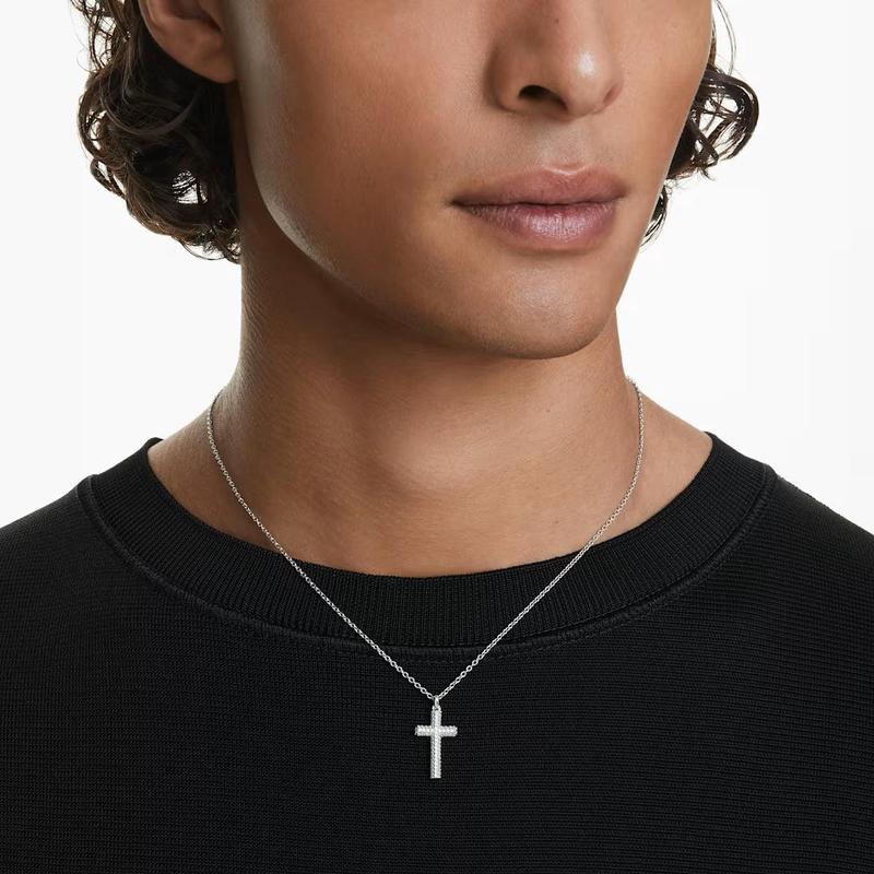 Swarovski Insigne Pendant Pavé Cross White Rhodium Necklace