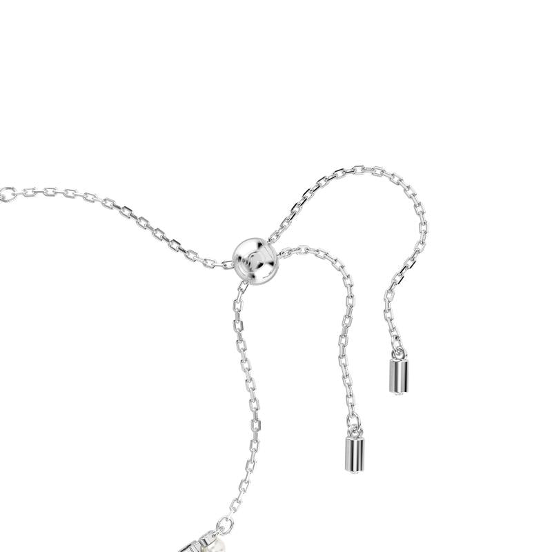 Swarovski Matrix Crystal Pearl Round Cut White Rhodium Plated Bracelet