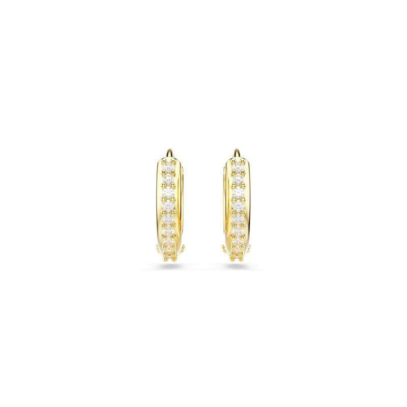 Swarovski Matrix Mini Round Cut White Gold-Plated Hoop Earrings