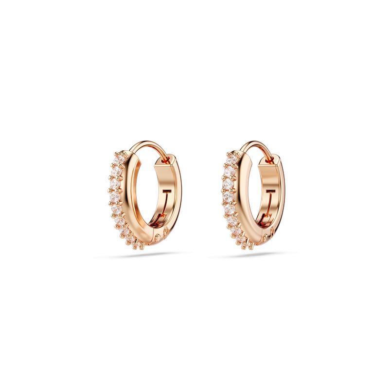 Swarovski Matrix Round Cut White Rose Gold Hoop Earrings