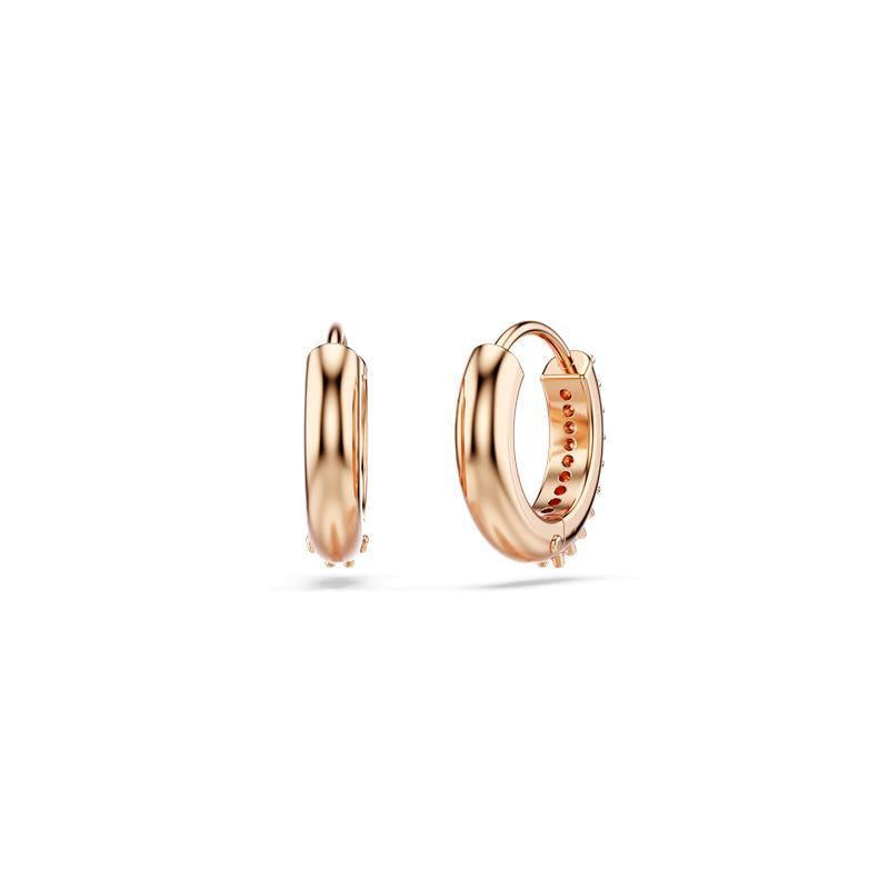 Swarovski Matrix Round Cut White Rose Gold Hoop Earrings