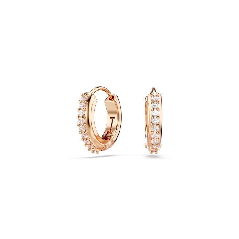 Swarovski Matrix Round Cut White Rose Gold Hoop Earrings