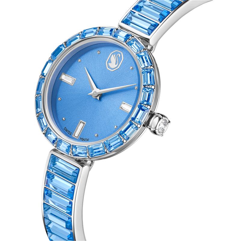 Swarovski Matrix Swiss Made Bangle Blue Stainless-Steel Watch