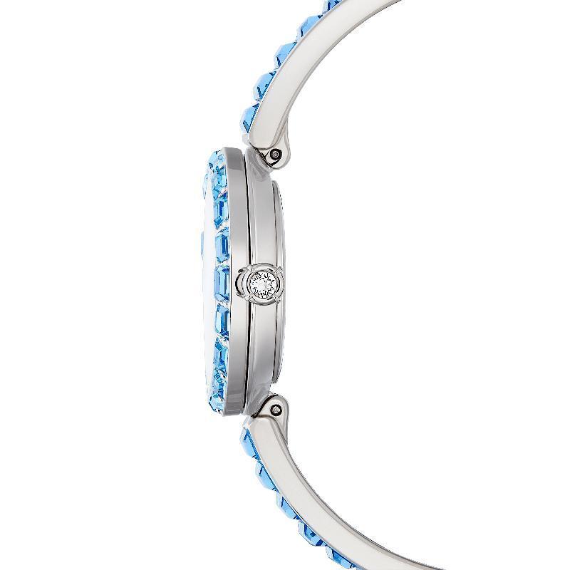 Swarovski Matrix Swiss Made Bangle Blue Stainless-Steel Watch