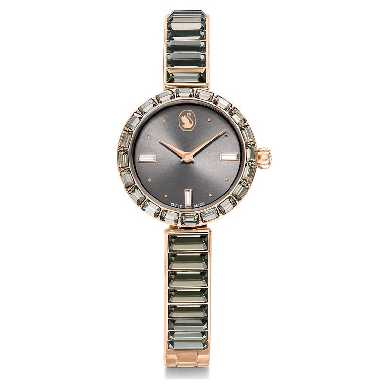Swarovski Matrix Swiss Made Gray Rose Gold-Tone Finish Bangle Watch