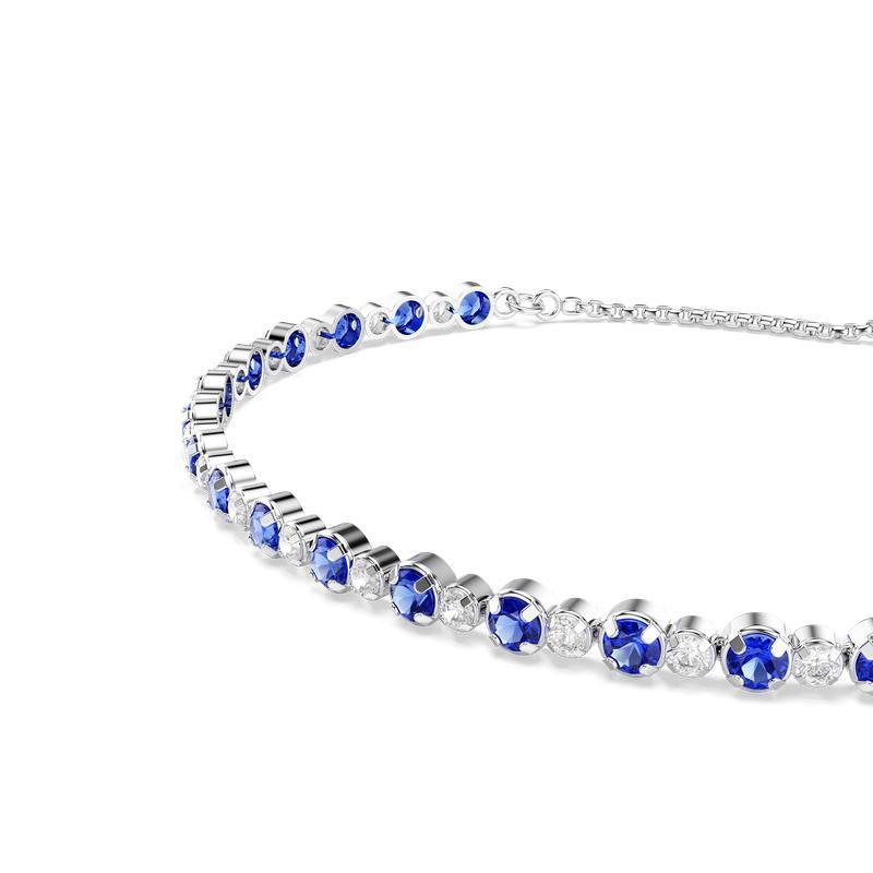 Swarovski Matrix Tennis Mixed Round Cuts Blue Rhodium Plated Bracelet
