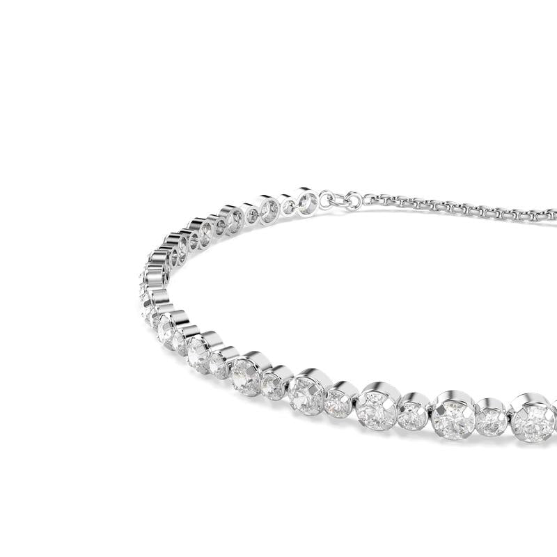 Swarovski Matrix Tennis Mixed Round Cuts White Rhodium Plated Bracelet