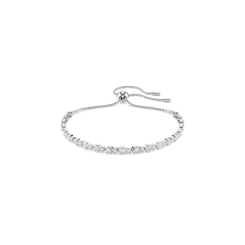 Swarovski Matrix Tennis Mixed Round Cuts White Rhodium Plated Bracelet