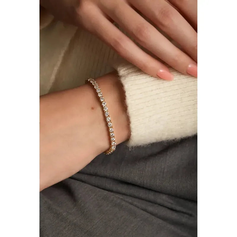 Swarovski Matrix Tennis Round Cut White Gold-Plated Bracelet