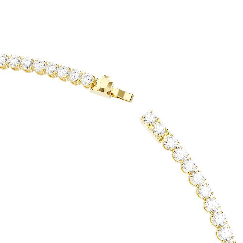 Swarovski Matrix Tennis Round Cut White Gold-Plated Necklace