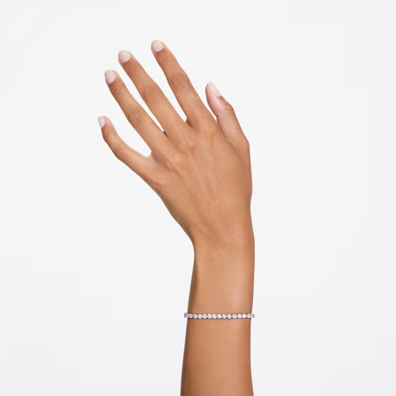 Swarovski Matrix Tennis Round Cut White Rhodium Plated Bracelet