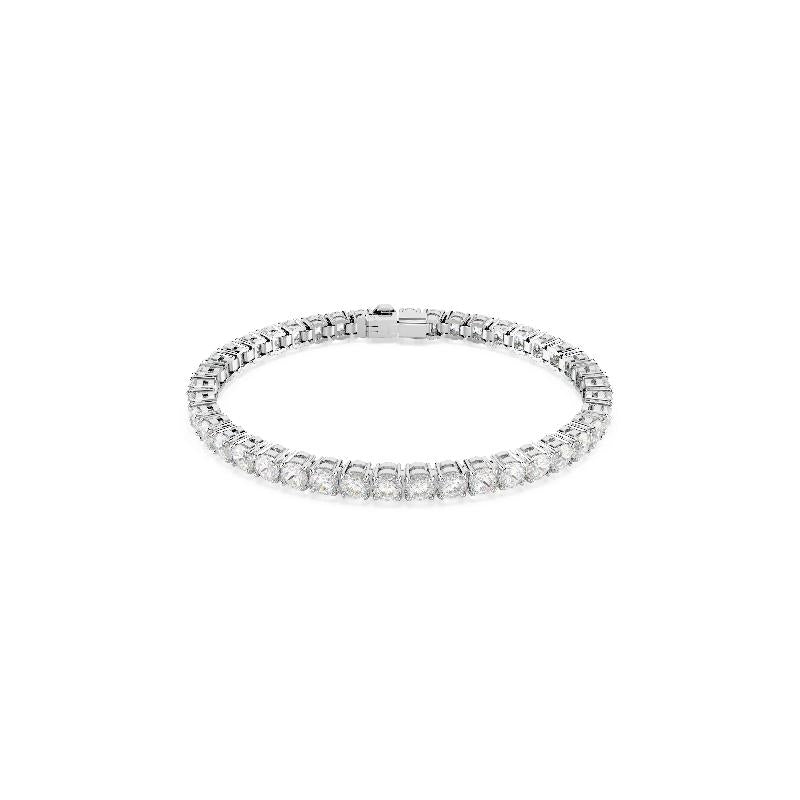 Swarovski Matrix Tennis Round Cut White Rhodium Plated Bracelet