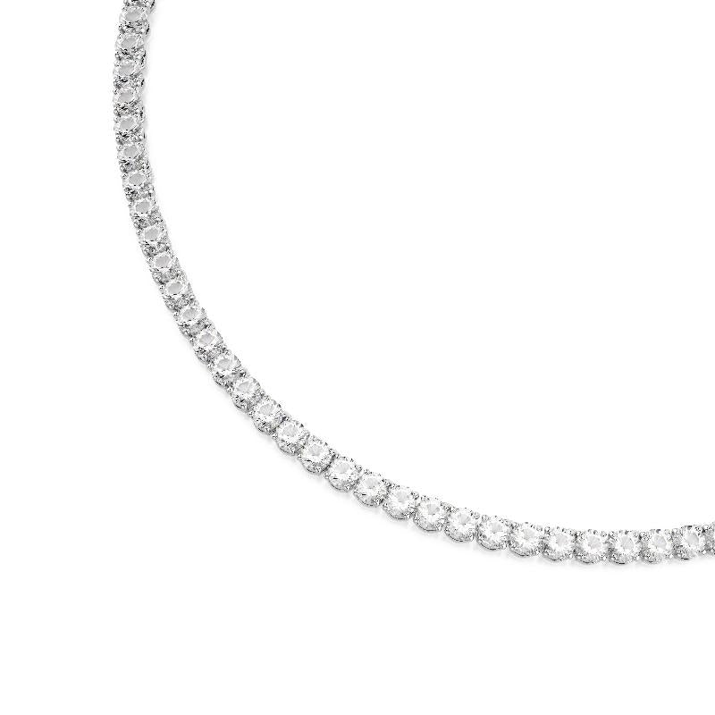Swarovski Matrix Tennis Round Cut White Rhodium Plated Necklace
