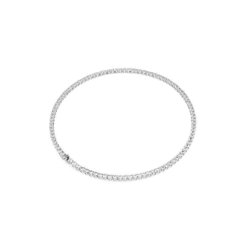 Swarovski Matrix Tennis Round Cut White Rhodium Plated Necklace