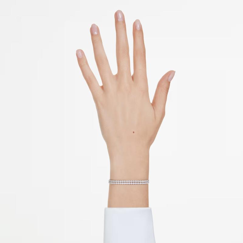 Swarovski Matrix White Rhodium Plated Round Cut Bracelet