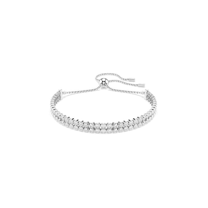Swarovski Matrix White Rhodium Plated Round Cut Bracelet