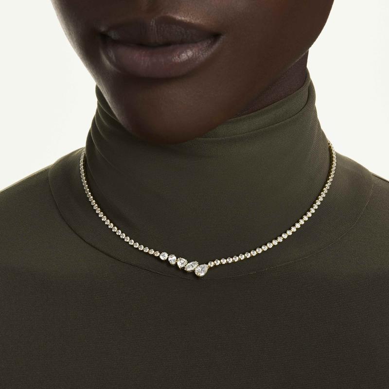 Swarovski Mesmera Mixed Cuts White 18K Gold Finish Necklace