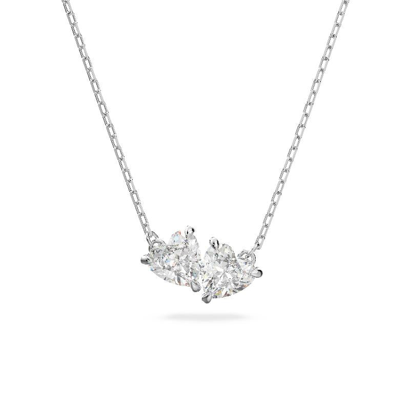 Swarovski Mesmera Twin Heart White Rhodium Necklace