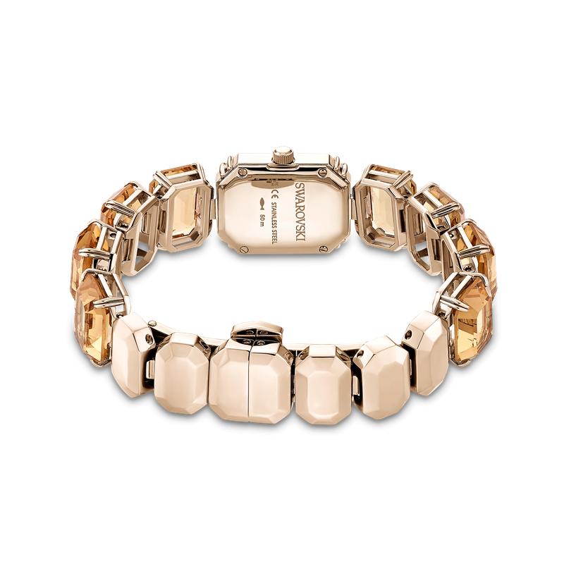 Swarovski Octagon Cut Bracelet Brown Champagne Gold Watch